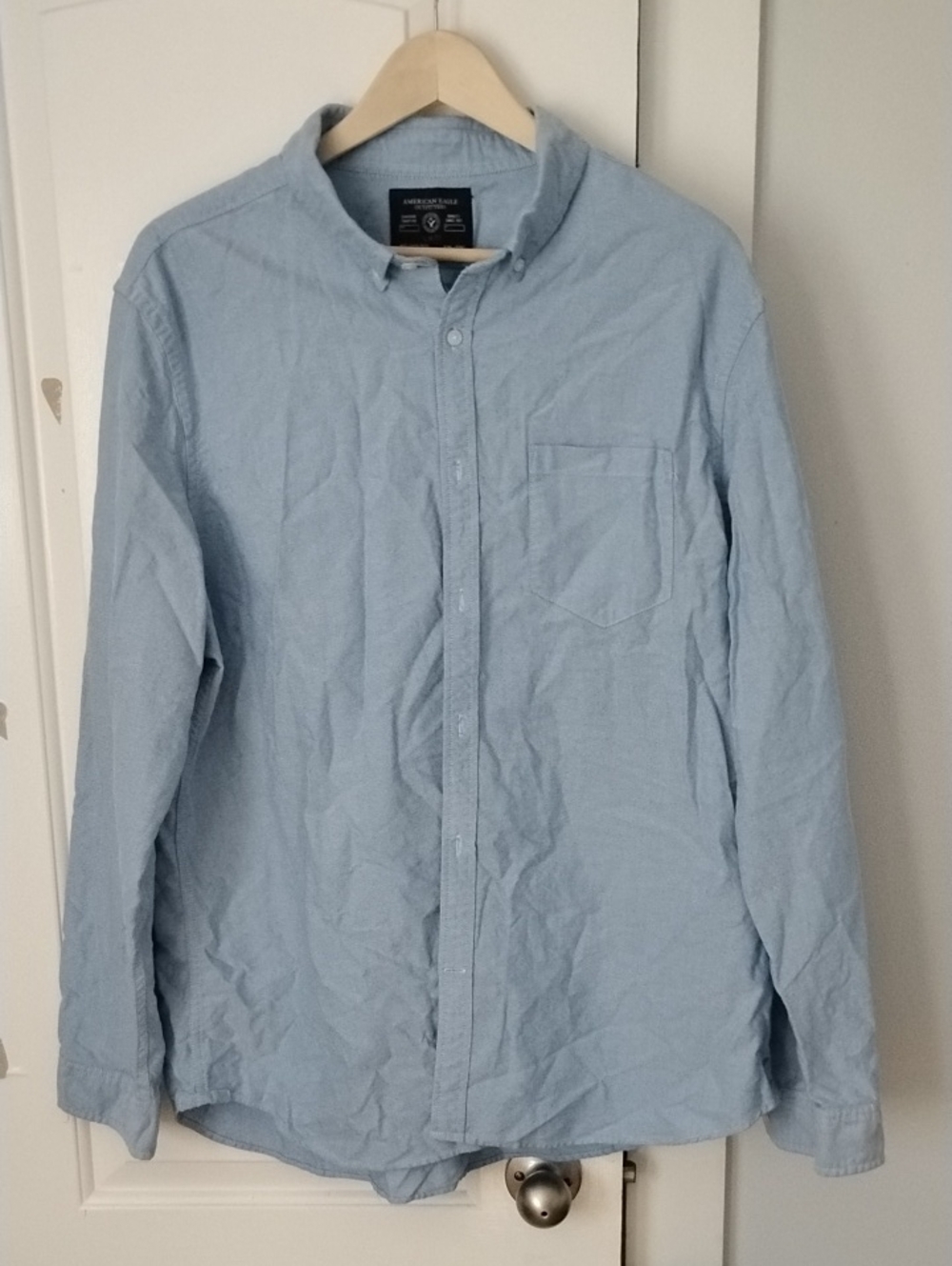 American Eagle Outfitters Light Blue Button-Up Shirt Jacket